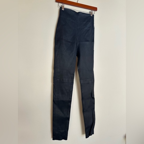 SABLYN Jessica Leather Zipper Pants in Navy Blue Size Small - Picture 3 of 13